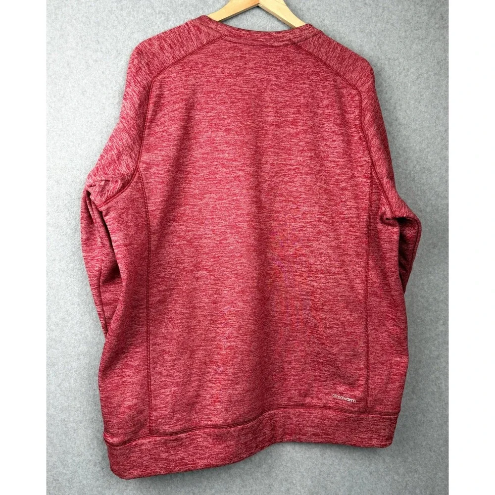 Adidas Climawarm Pullover Sweatshirt Logo Maroon XL Mens
